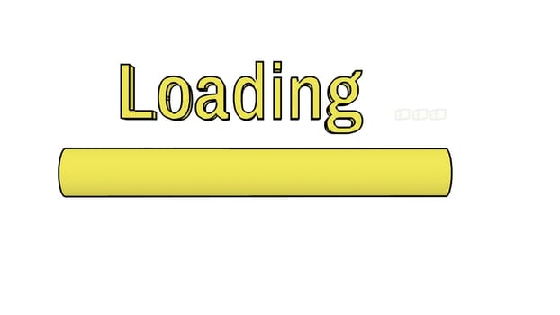 Yellow loading cartoon style on white back 3d render
