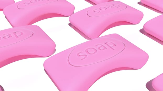 Pink soap cosmetic skin care intro 3d render