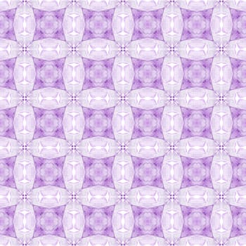 Ikat repeating swimwear design. Purple fabulous boho chic summer design. Watercolor ikat repeating tile border. Textile ready ecstatic print, swimwear fabric, wallpaper, wrapping.