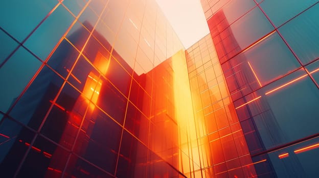 A very bright and colorful image of a building with some windows