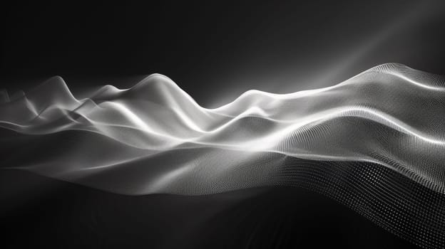 A black and white photo of a wave pattern on the surface