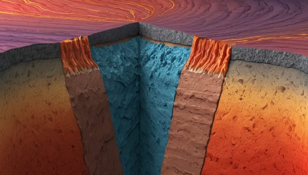 Schematic view of the geological section.