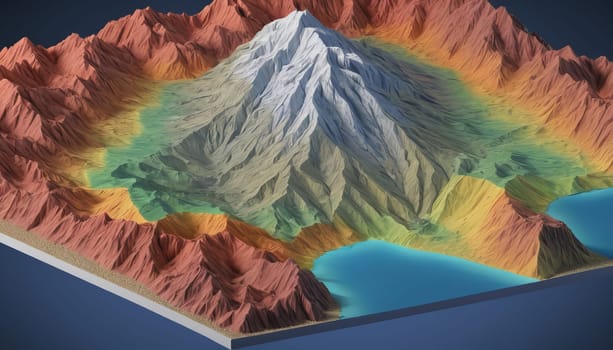 Detailed illustration showing the different geological layers of the Earth. The image is a colorful and textured depiction of different strata and formations underground.