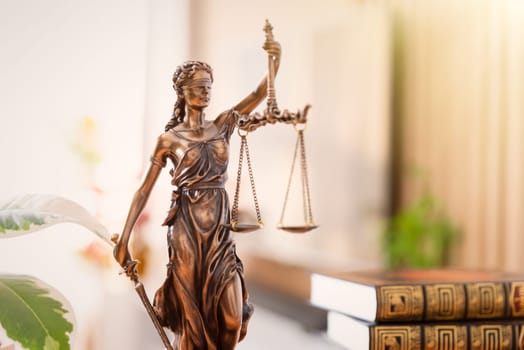 The Statue of Justice, lady justice or Iustitia. Legal and law concept