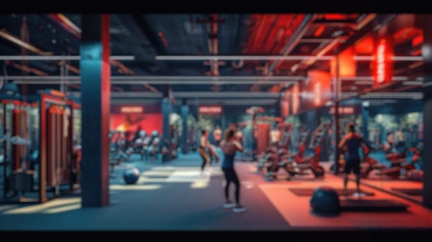 efocused view of a modern gym with active individuals and diverse workout equipment. Resplendent.