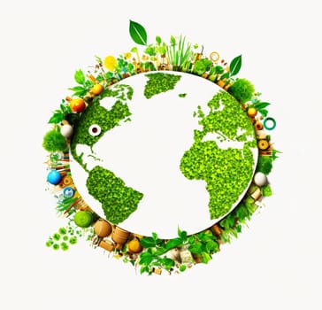 Ecological sustainability concept with stylized Earth as our home. Generated AI