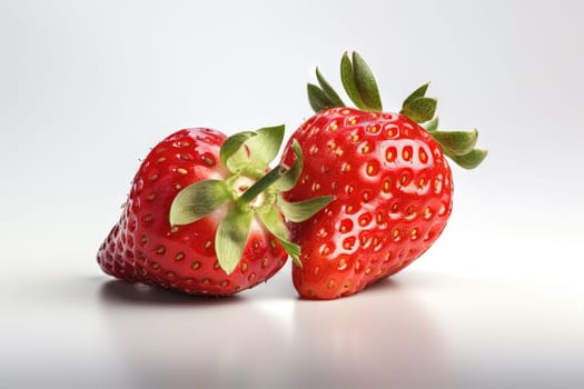 Strawberry on background. Juicy red berry, fresh and sweet. Generated AI