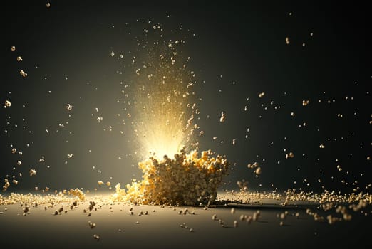 A box of popcorn. Movie theater themed popcorb package. Generative AI