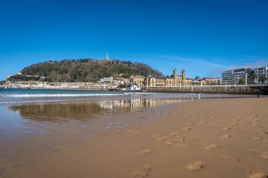 Playa de la Concha in San Sebastian on a sunny day, Basque Country