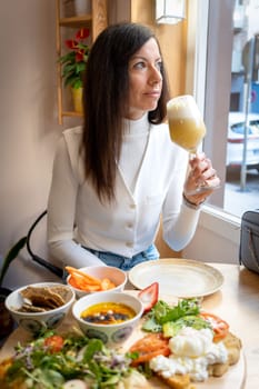 Woman having a healty breakfast