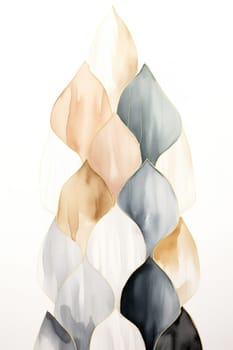 Sleek minimalist watercolor print in Nordic design. Abstract art. Muted colors. Perfect for modern interiors, contemporary spaces. Scandinavian style. Geometric shapes. Vertical format. Generative AI