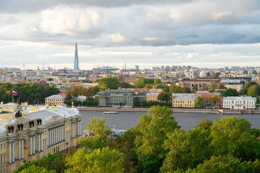 View of St. Petersburg from the colonnade of St. Isaac's Cathedral. photo