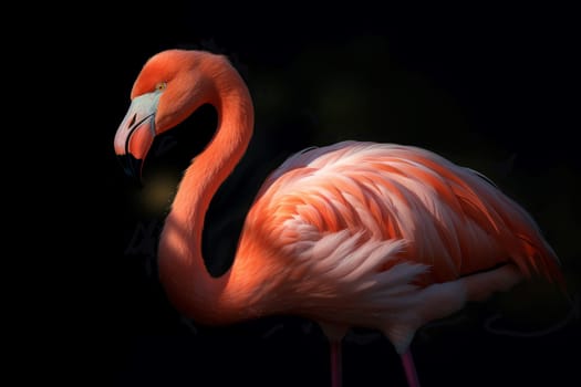 Flamingo in sunny light. Nature animal. Generate Ai