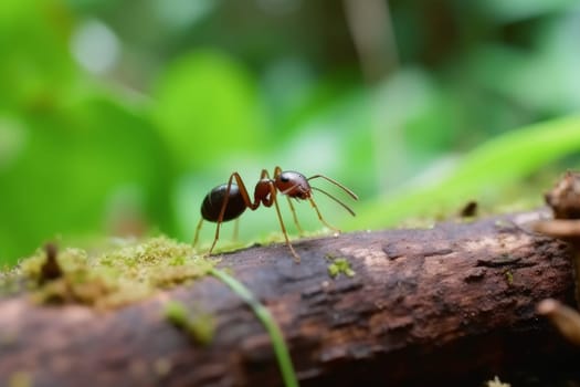 Strong ant insect. Plant animal. Generate Ai