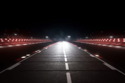 Race track at night. Circuit finish. Generate Ai