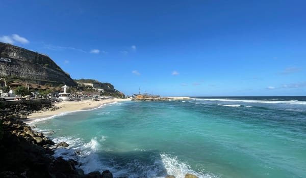 tropical paradise beach with white sand travel tourism wide panorama background concept bali beach indonesia