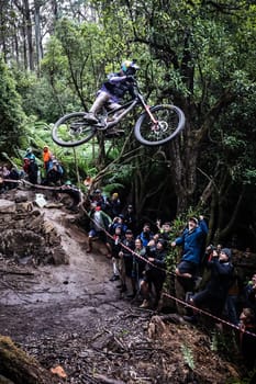 MAYDENA, AUSTRALIA - FEBRUARY 23: Brook Macdonald of New Zealand during seeding in Red Bull Hardline Tasmania on February 23, 2024 in Maydena, Australia.