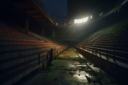 Abandoned game field. Old history. Generate Ai