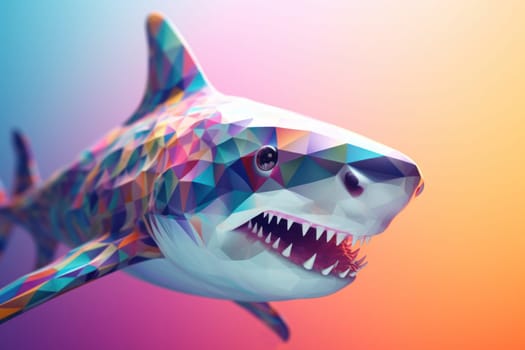 Abstract triangle shark. Animal ocean. Generate Ai