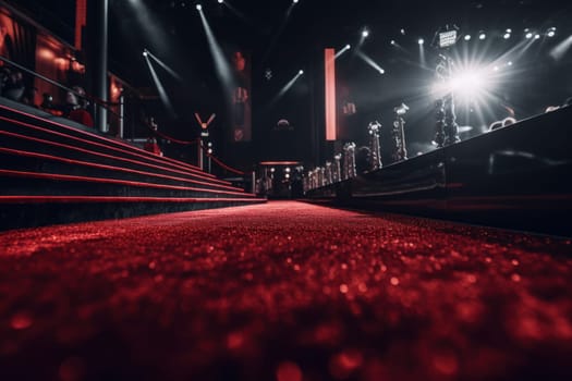 Red carpet stage. Show flash star. Generate Ai