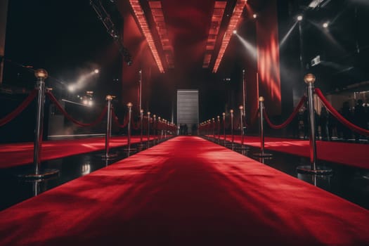 Gala red carpet stage. Festival movie. Generate Ai