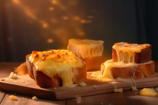 Bread cheese toast. Food meal. Generate Ai