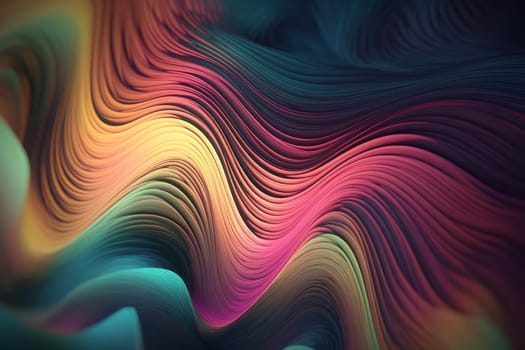 Abstract colorful fluid. Art wave. Generate Ai