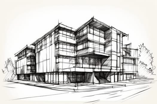 Architect apartment sketch. Concept house. Generate Ai
