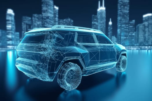 Augmented reality suv car. Vehicle transport. Generate Ai