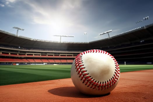 Baseball ball arena. Team crowd. Generate Ai