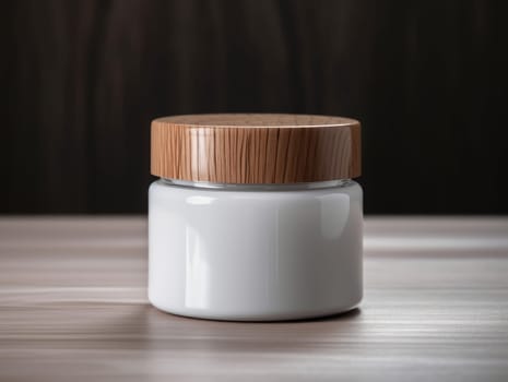 Cosmetic glass jar. Makeup gel. Generate Ai