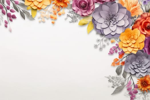 Flower pastel background. Summer nature. Generate Ai