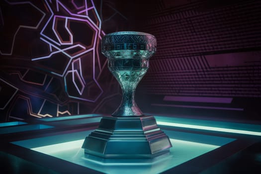 Champion tech trophy. Game best champion. Generate Ai