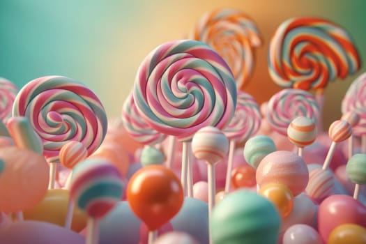 Candy sweet lollipop. Color fantasy. Generate Ai
