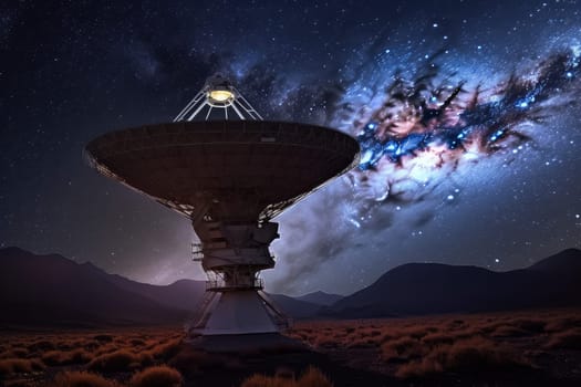 Galaxy sky antenna. Signal equipment. Generate Ai