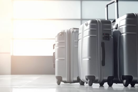 Airport travel suitcase. Tourism bag. Generate Ai