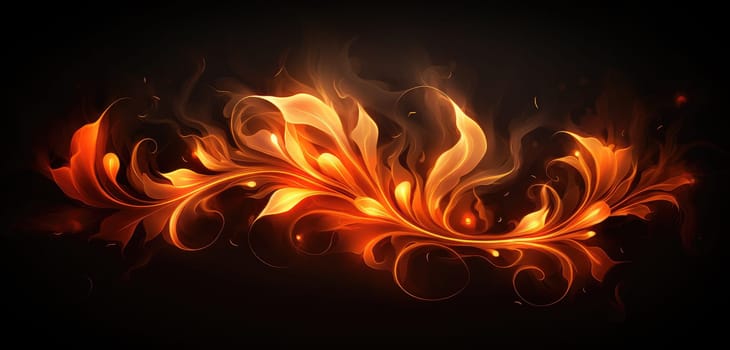 Abstract background with fire flames on dark background