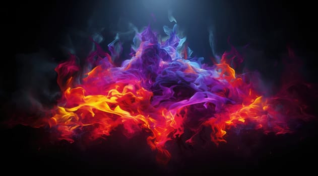 Abstract background with fire flames on dark background