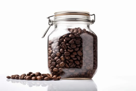 Coffee beans. Natural food in jar. Generate Ai