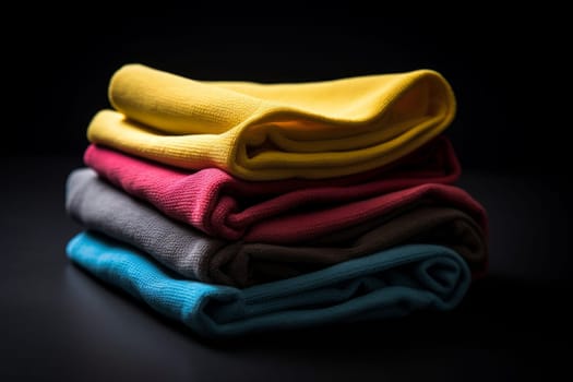 Colored microfiber. Housework clean rag. Generate Ai