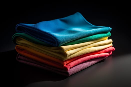 Cleaning colored microfiber. Wash equipment. Generate Ai