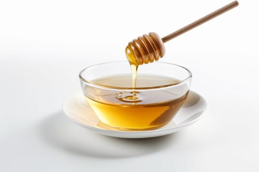 Honey spoon pot. Liquid syrup. Generate Ai