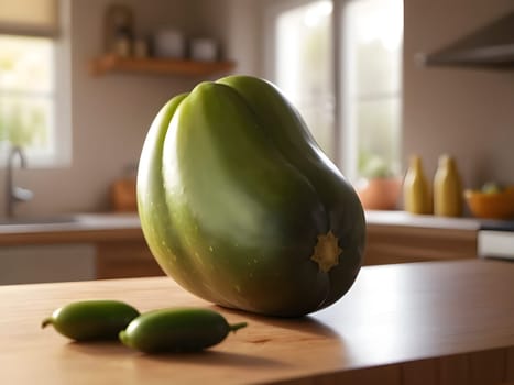 Culinary Elegance: Pepino Spotlight in a Softly Lit Kitchen Ambiance.