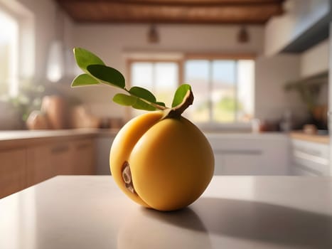 Kitchen Elegance: Lucuma Centerpiece Amidst Afternoon Illumination.