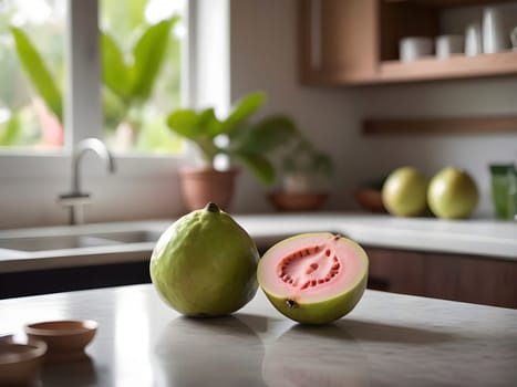 Kitchen Warmth: Guava Radiance Amidst Soft Afternoon Illumination.