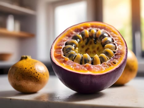 Sunlit Granadilla Delight: A Kitchen Bathed in Afternoon Warmth.