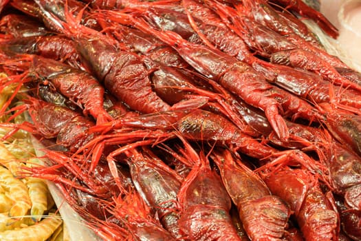 Delicious shrimp dish. Prawn dish. Species called red gamba or tiger