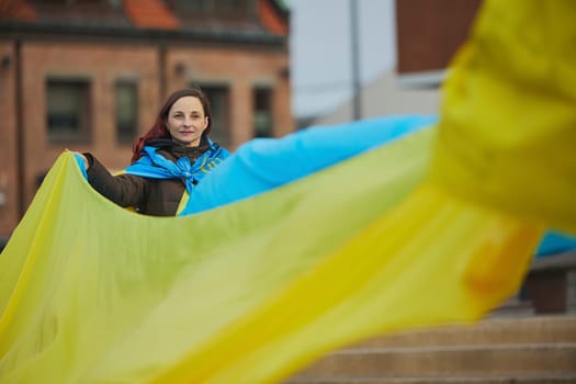 Ikast, Denmark, February 25, 2024: Action in support of Ukraine.