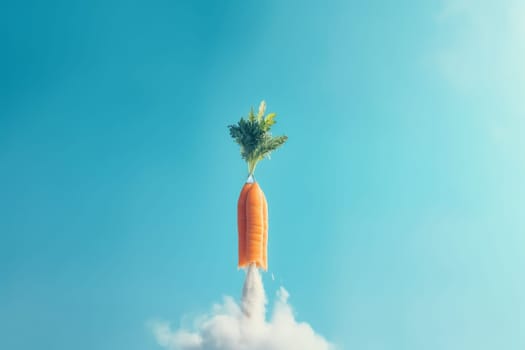 Carrot rocket startup. Concept rocket. Generate Ai
