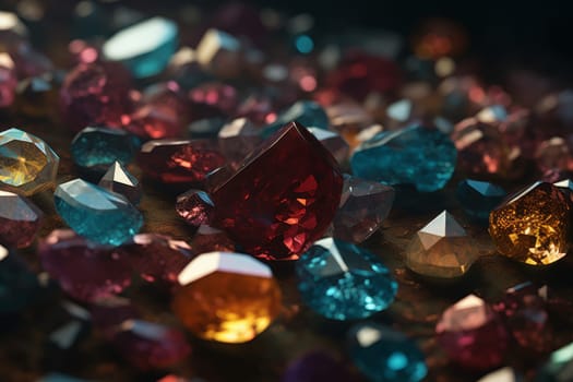 Colorful gemstones closeup. Jewel gem. Generate Ai
